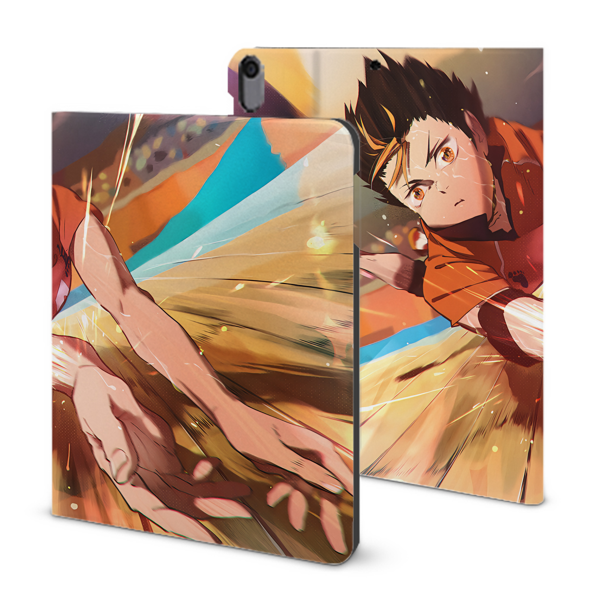 （画像用） ハイキュー!! Haikyu!! IPad ケース ブック型 PUレザー TPU 耐衝撃 軽量 薄型 ペン収納なし 全面保護 IPad 各モデル対応